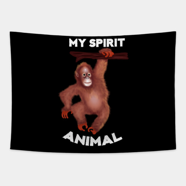 Orangutan Spirit Animal Tapestry by logiamerch
