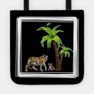 Tiger with Cub Tropical Animal Tote