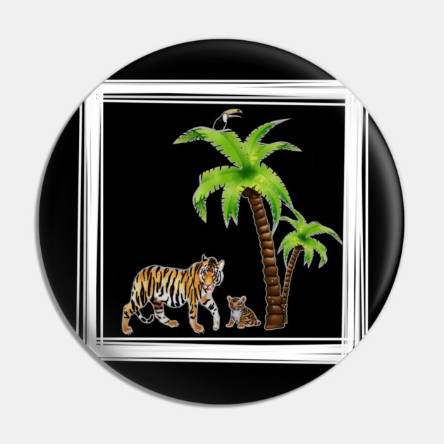 Tiger with Cub Tropical Animal Pin by logiamerch