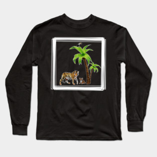 Tiger with Cub Tropical Animal Long Sleeve T-Shirt