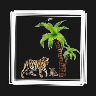 Tiger with Cub Tropical Animal T-Shirt