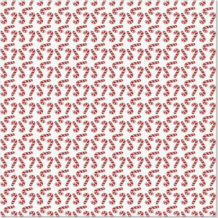 Dark Christmas Candy Apple Red Candy Canes on White Posters and Art