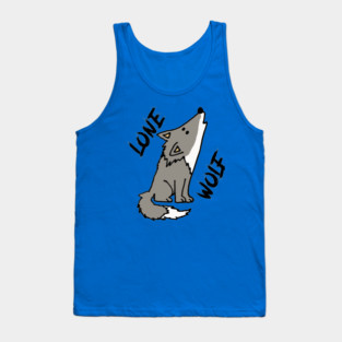 Cute Lone Wolf Cartoon Tank Top