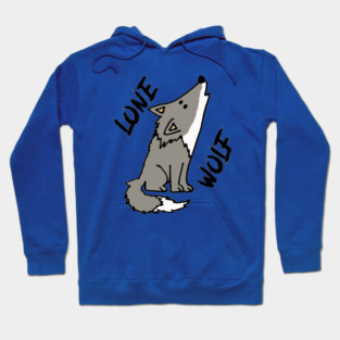 Cute Lone Wolf Cartoon Hoodie