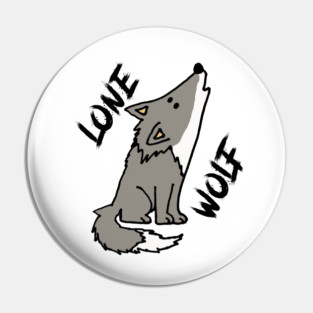 Cute Lone Wolf Cartoon Pin