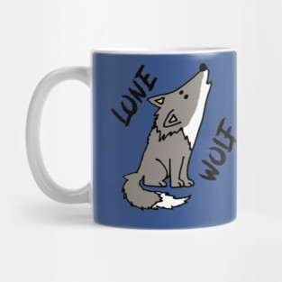 Cute Lone Wolf Cartoon Mug