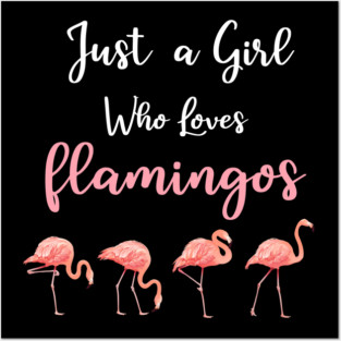 Just a Girl who loves Flamingos Posters and Art