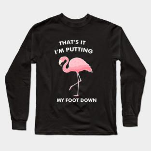 Flamingo, That's I'm Putting Foot Down Funny Long Sleeve T-Shirt