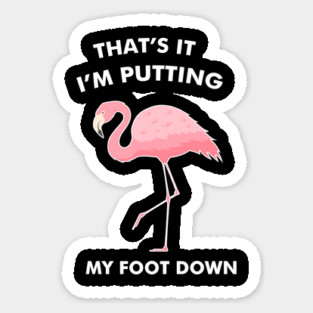 Flamingo, That's I'm Putting Foot Down Funny Sticker