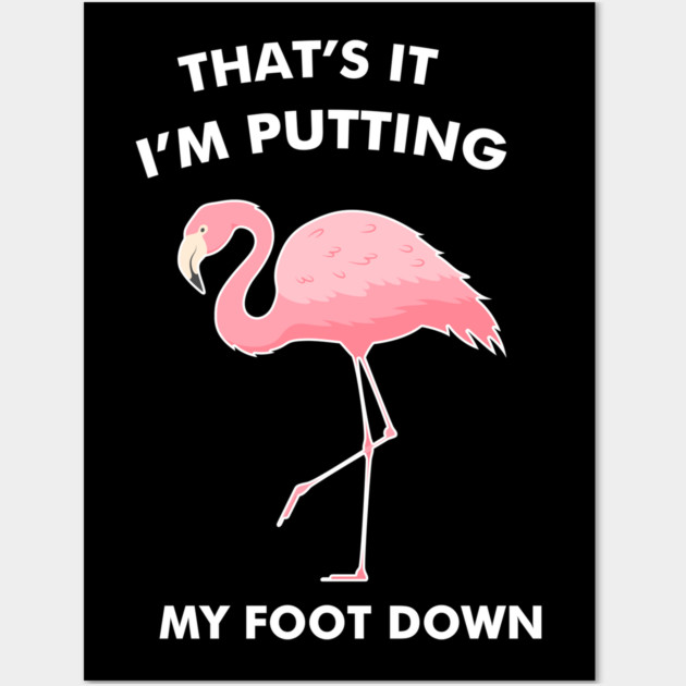 Flamingo, That's I'm Putting Foot Down Funny Wall Art by logiamerch