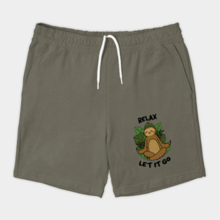 Relax let it Go, Sloth Meditating Yoga Shorts