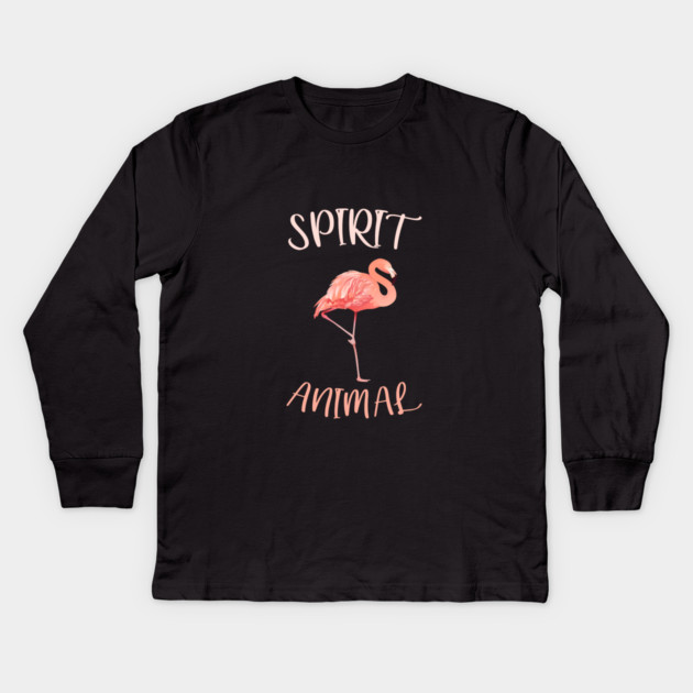 Flamingo Spirit Animal Kids Long Sleeve T-Shirt by logiamerch