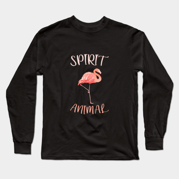 Flamingo Spirit Animal Long Sleeve T-Shirt by logiamerch