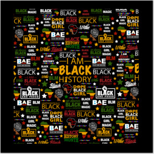 I Am Black History Month Pattern Posters and Art