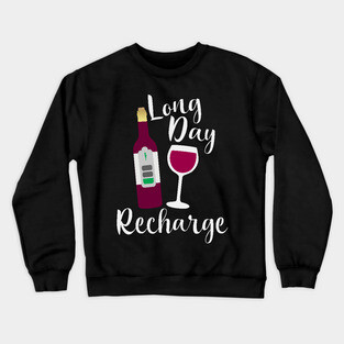 Long Day Recharge Red Wine Crewneck Sweatshirt