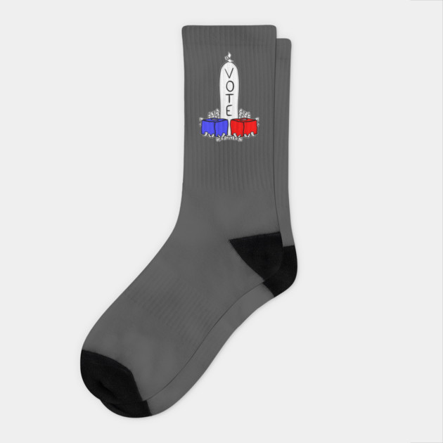Vote Phallic Dick Joke Ballot Box Socks by belownormal