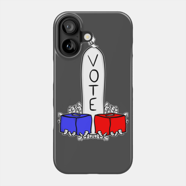 Vote Phallic Dick Joke Ballot Box Phone Case by belownormal