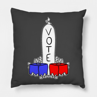 Vote Phallic Dick Joke Ballot Box Pillow