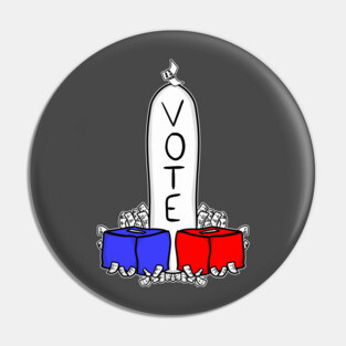 Vote Phallic Dick Joke Ballot Box Pin