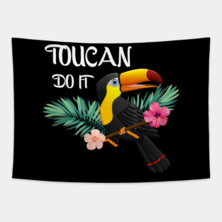 Toucan Do It, Tropical Bird Motivational Tapestry