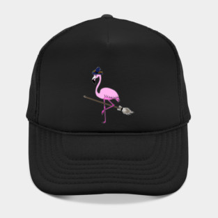 Flamingo Halloween Witch and Broomstick, Love Flamingos Hat