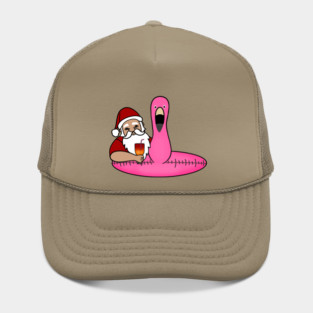 Funny Santa on Vacation, Xmas Flamingo Tropical Hat