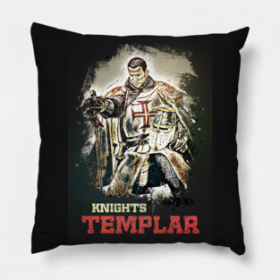 Knights Templar / The crusader / abstract captivating portrait / Living History Pillow