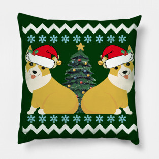 Cute Christmas Corgi Santa Pillow