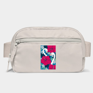 Flamingos and tropical flowers and leaves Bag