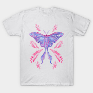 Violet Watercolor Luna Moth T-Shirt