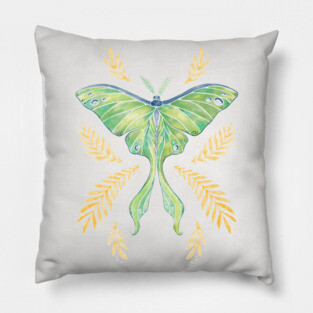 Watercolor Luna Moth Pillow