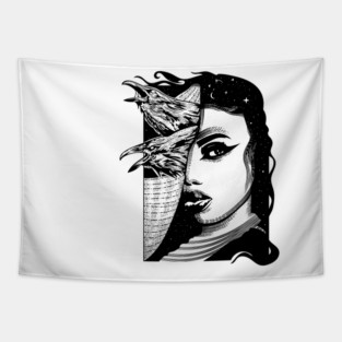 Ravens Girl Tapestry