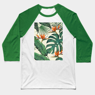 Tropical Forest Pattern Baseball T-Shirt