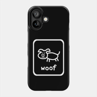 White Line Minimal Self Portrait by Dog Phone Case