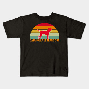 Catahoula Leopard Dog Vintage Silhouette Kids T-Shirt