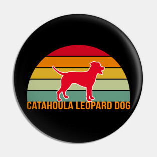 Catahoula Leopard Dog Vintage Silhouette Pin