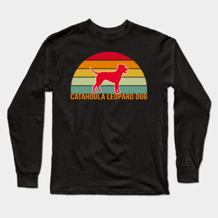 Catahoula Leopard Dog Vintage Silhouette Long Sleeve T-Shirt