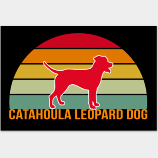 Catahoula Leopard Dog Vintage Silhouette Posters and Art