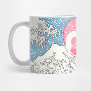 Psychodelic Bubblegum Kunagawa Surfer Cat Mug