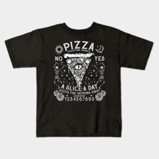 Pizza Mystifying Triangle - Gothic Ouija Witch Halloween Kids T-Shirt