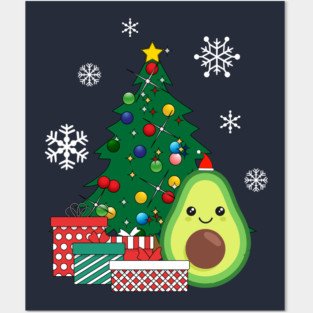 Happy Avocado Around The Christmas Tree Posters and Art