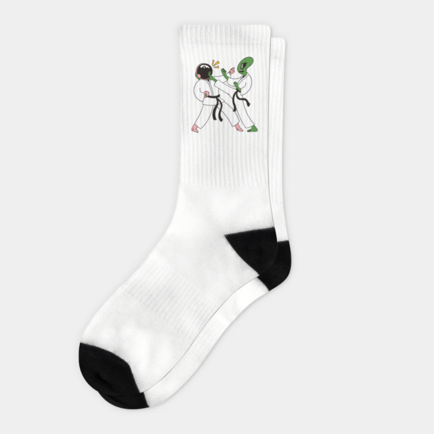 Alien Astronaut Space Karate Socks by Cosmo Gazoo