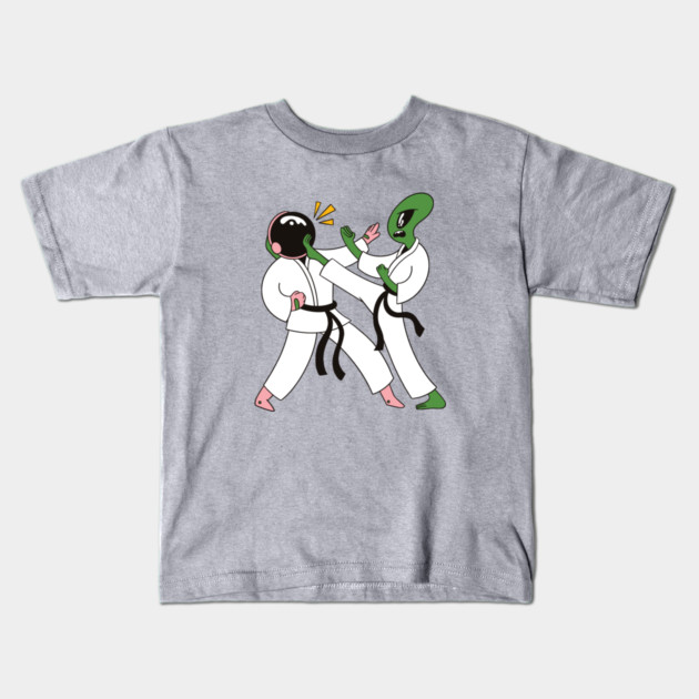 Alien Astronaut Space Karate Kids T-Shirt by Cosmo Gazoo