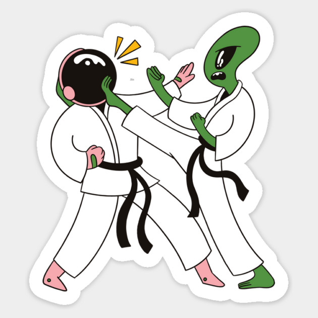 Alien Astronaut Space Karate Sticker by Cosmo Gazoo