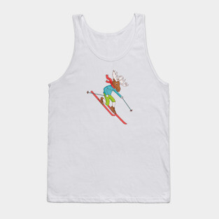 Telemark skiing Moose Tank Top