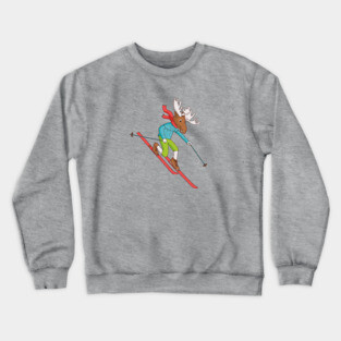 Telemark skiing Moose Crewneck Sweatshirt