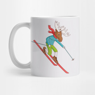 Telemark skiing Moose Mug