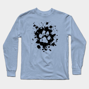Paw Print Splatter Long Sleeve T-Shirt