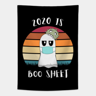 2020 Is Boo Sheet Halloween Ghost Wear Mask Tapestry