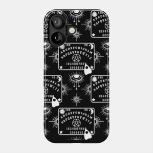 Black Ouija Spirit Board Pattern by Cheeky Witch Phone Case